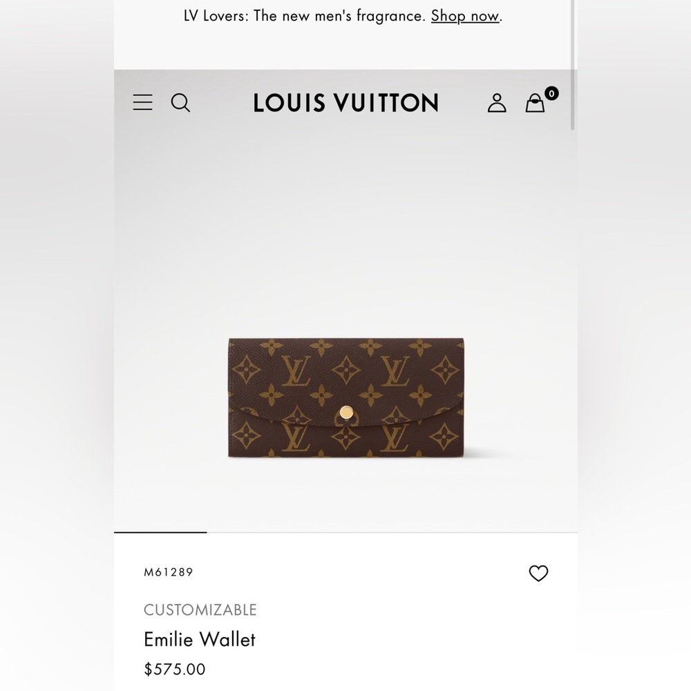 AUTHENTIC louis vuitton Emilie wallet with pink inside used twice